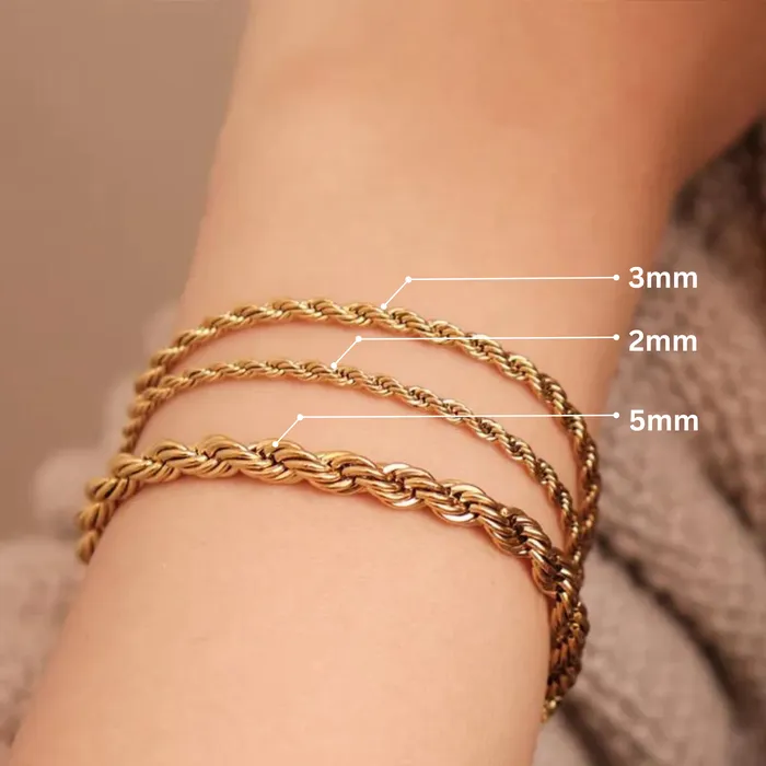 Jewelvers PreStyled Sets 18k GoldFilled Twisted Rope Chain Bracelets Jewelvers PreStyled Sets 18k GoldFilled Twisted Rope Chain Bracelets