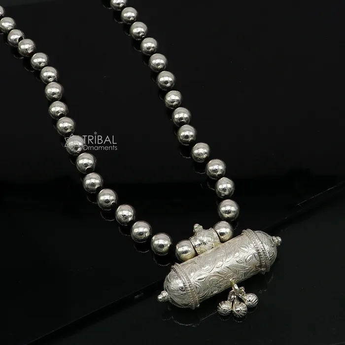 Necklaces 925 Sterling silver handmade Ethnic cultural tribal pendant with wax filled silver beaded necklace traditional choker brides jewelry set654 TRIBAL ORNAMENTS Necklaces 925 Sterling silver handmade Ethnic cultural tribal pendant with wax filled silver beaded necklace traditional choker brides jewelry set654 TRIBAL ORNAMENTS