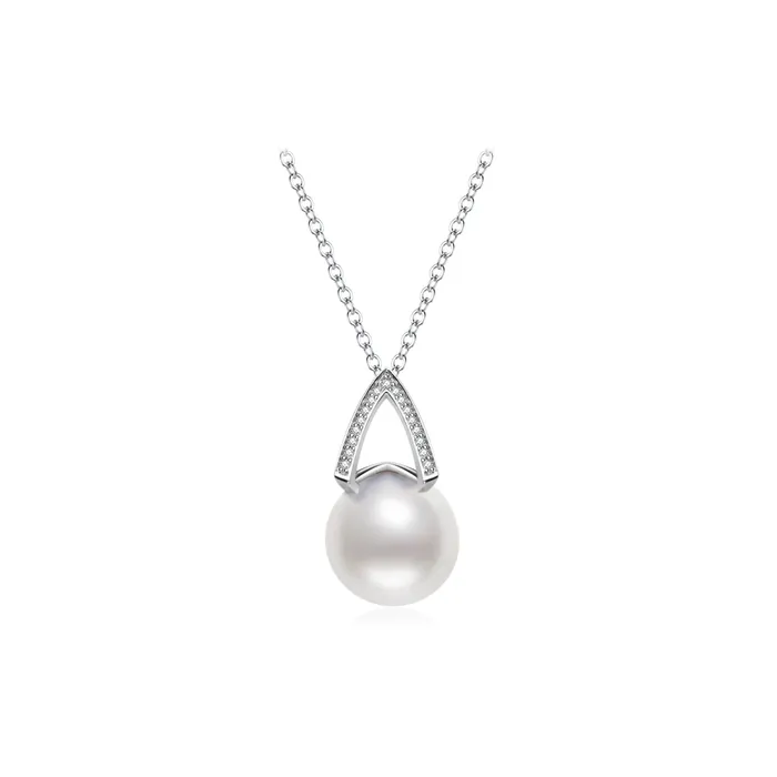 Necklaces Pearly Lustre 18K Solid Gold Diamond Top Grade Edison Pearl Necklace KN00218 Necklaces Pearly Lustre 18K Solid Gold Diamond Top Grade Edison Pearl Necklace KN00218