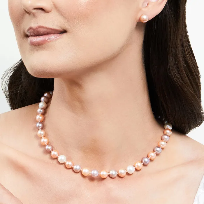 Necklaces spt 7075mm Freshwater Multicolor Pearl Necklace AAA Quality