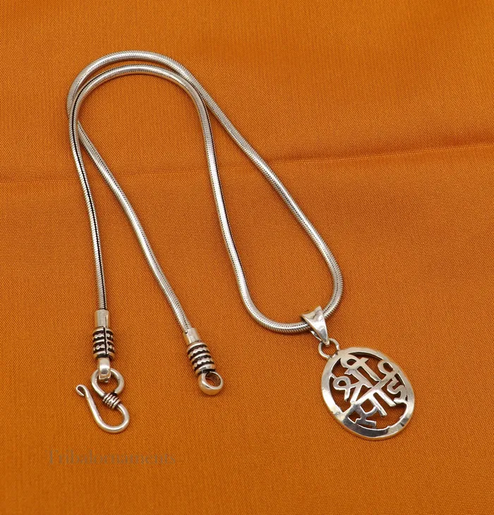 Necklaces TRIBAL ORNAMENTS Idol Sai Baba pendant 925 sterling silver handmade Divine Shree Sai pendant locket personalized jewelry tribal jewelry ssp891