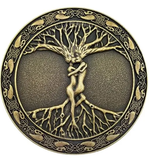 POLLY Necklaces BU104 Antique Gold Tree of Life Belt Buckle