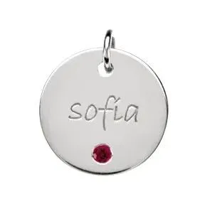 Posh Mommy Engravable Large Disc Pendant Fire Brilliance Necklaces