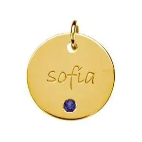 Posh Mommy Engravable Large Disc Pendant Fire Brilliance Necklaces