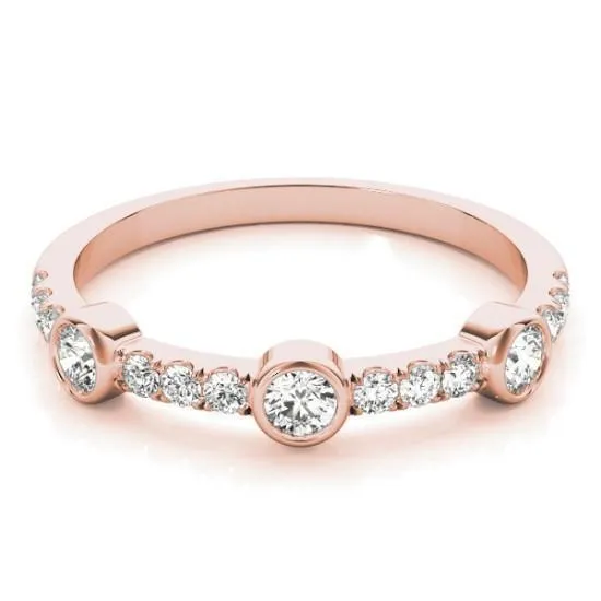 Rings Fire Brilliance Stackables 12 Eternity TriTone Gold MicroPave BezelSet Diamonds 3Band Set Selectables