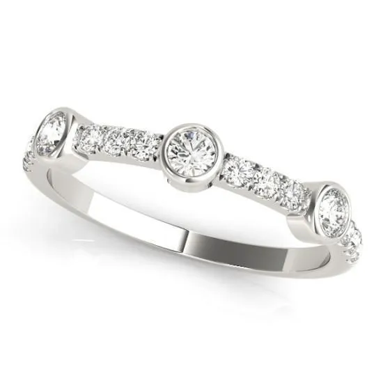 Rings Fire Brilliance Stackables 12 Eternity TriTone Gold MicroPave BezelSet Diamonds 3Band Set Selectables