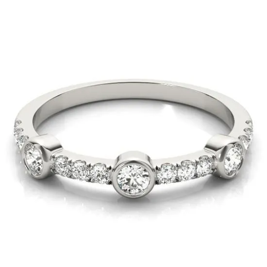 Rings Fire Brilliance Stackables 12 Eternity TriTone Gold MicroPave BezelSet Diamonds 3Band Set Selectables