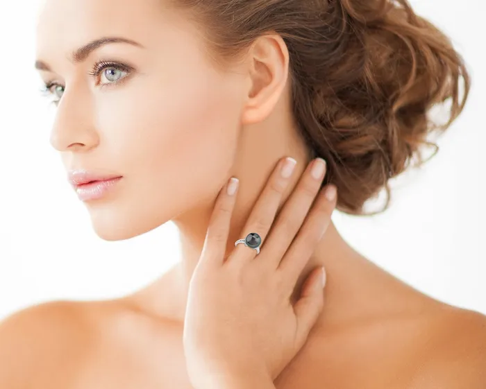 Rings spt Tahitian South Sea Pearl Diamond Jackie Ring