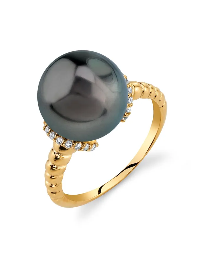 Rings spt Tahitian South Sea Pearl Diamond Jackie Ring
