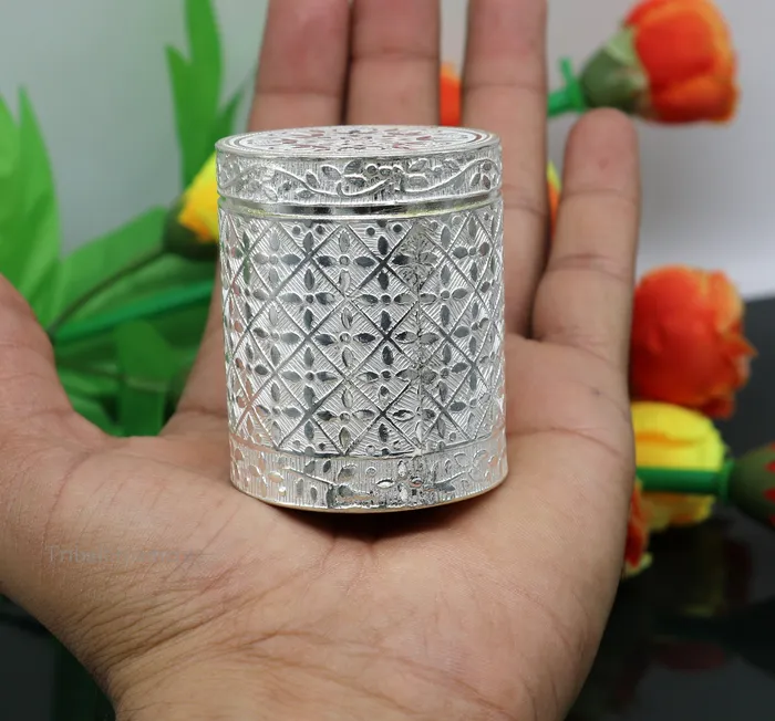 Rings TRIBAL ORNAMENTS 25 925 solid silver utensils vintage style trinket box containercasket box bridal floral work box jewelry box silver utensils stb202