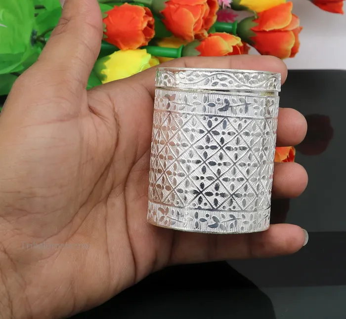 Rings TRIBAL ORNAMENTS 25 925 solid silver utensils vintage style trinket box containercasket box bridal floral work box jewelry box silver utensils stb202