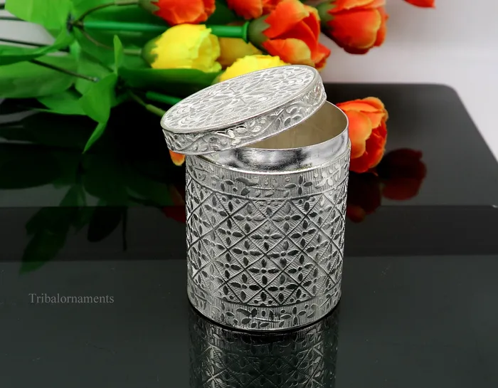 Rings TRIBAL ORNAMENTS 25 925 solid silver utensils vintage style trinket box containercasket box bridal floral work box jewelry box silver utensils stb202