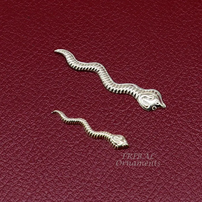 Sterling silver handmade Nag Nagin snake joda pair for puja or worshipping su869 TRIBAL ORNAMENTS Necklaces