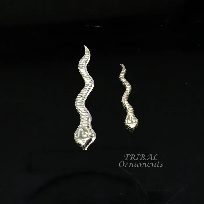 Sterling silver handmade Nag Nagin snake joda pair for puja or worshipping su869 TRIBAL ORNAMENTS Necklaces