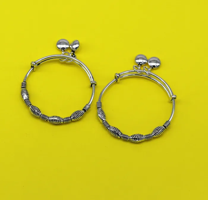 Top class Charming 925 sterling silver handmade stylish designer fancy baby adjustable bangles bracelet excellent kids charm jewelry bbk77 TRIBAL ORNAMENTS Bracelets