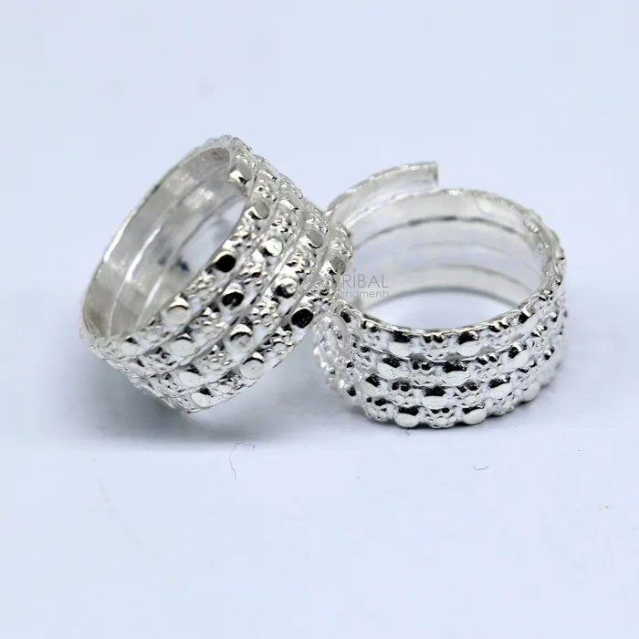 TRIBAL ORNAMENTS Earrings Indian Ethnic style handmade solid silver spiral design toe rings pair excellent tribal customized belly dance hippie boho jewelry ntr86 TRIBAL ORNAMENTS Earrings Indian Ethnic style handmade solid silver spiral design toe rings pair excellent tribal customized belly dance hippie boho jewelry ntr86