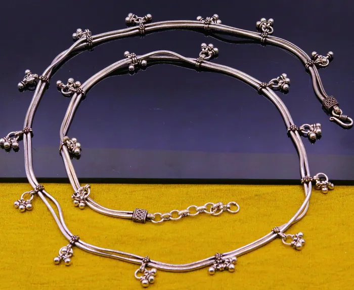 TRIBAL ORNAMENTS Rings All size double line Adjustable 925 sterling silver handmade snake chain belly chain waist chain sari chain belt belly dance jewelry wch20