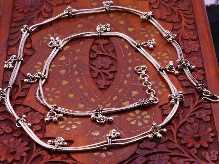 TRIBAL ORNAMENTS Rings All size double line Adjustable 925 sterling silver handmade snake chain belly chain waist chain sari chain belt belly dance jewelry wch20
