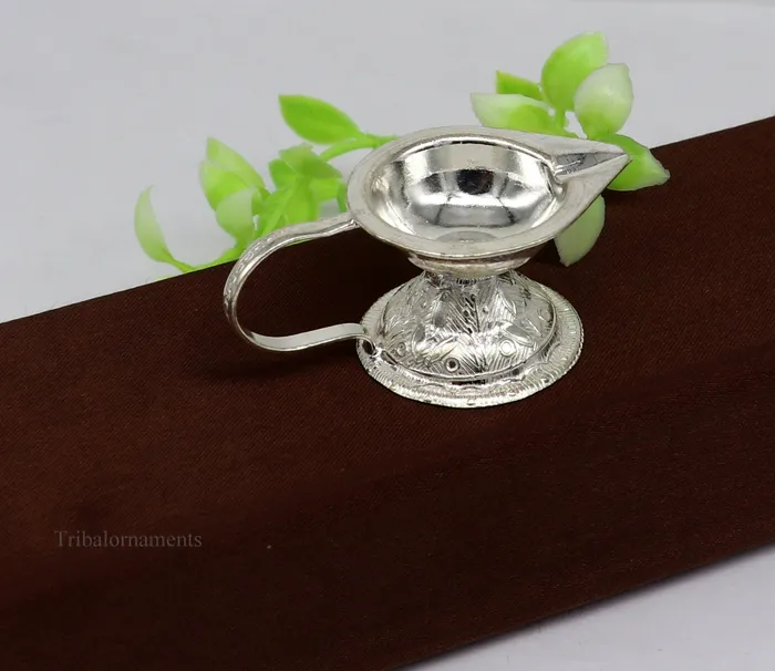 TRIBAL ORNAMENTS Rings Vintage design Solid silver handmade kappor dani silver temple utensils silver diya deepak silver single joth kapoor Aarti art su412