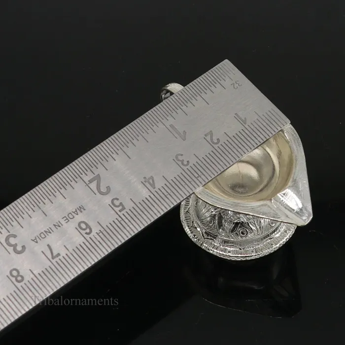 TRIBAL ORNAMENTS Rings Vintage design Solid silver handmade kappor dani silver temple utensils silver diya deepak silver single joth kapoor Aarti art su412