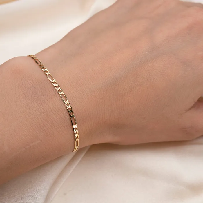 14k Gold Figaro Bracelet RG Bracelets