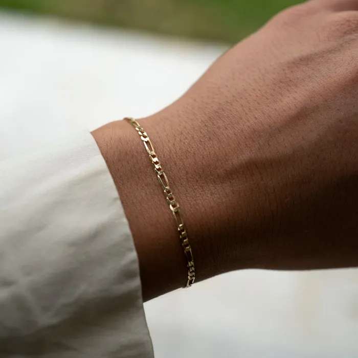 14k Gold Figaro Bracelet RG Bracelets