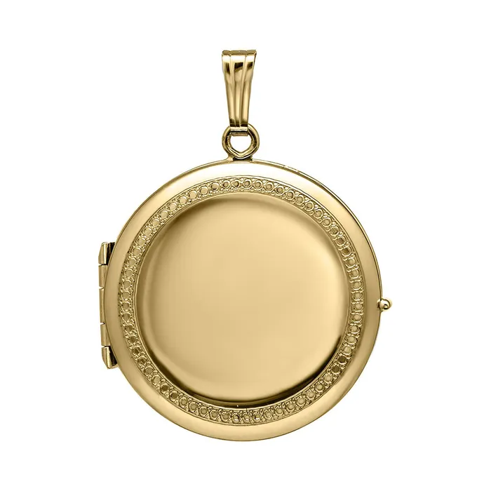 14K Gold Filled 23mm Engraved Round 4 Photo Locket Necklace Croghans Necklaces 14K Gold Filled 23mm Engraved Round 4 Photo Locket Necklace Croghans Necklaces