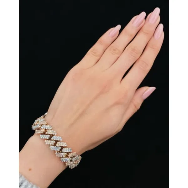 14k TwoTone Diamond Fashion Cuban Link Bracelet with 1680ct TDW BRA1712666 Diamond Source NYC Bracelets 14k TwoTone Diamond Fashion Cuban Link Bracelet with 1680ct TDW BRA1712666 Diamond Source NYC Bracelets