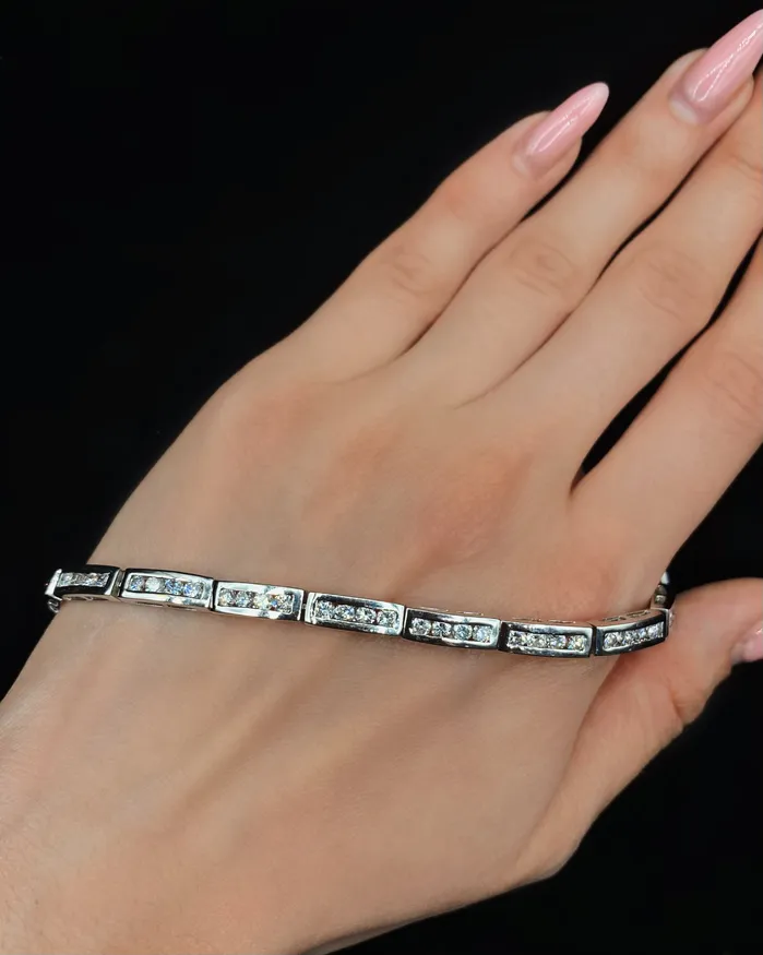 14k White Gold Diamond Bracelet BR12500 Diamond Source NYC Bracelets