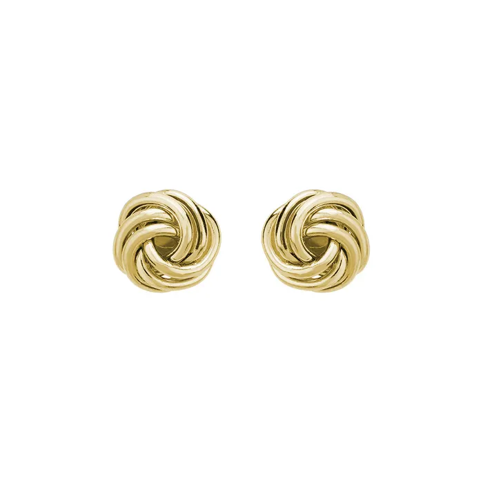 14K Yellow Gold 85mm Love Knot Stud Earrings Croghans Earrings