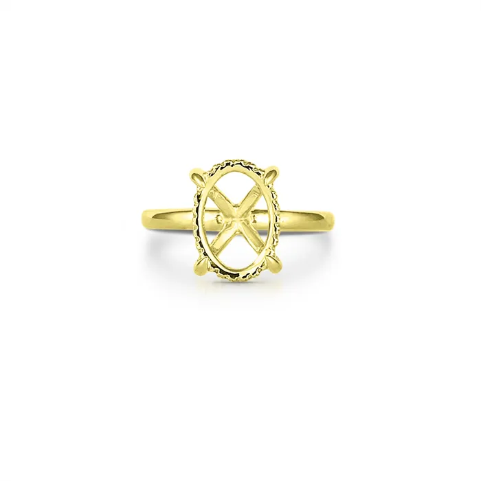 14K Yellow Gold Semi Mount Ring for Oval Diamond with Hidden Halo Engagement Collections Rings 14K Yellow Gold Semi Mount Ring for Oval Diamond with Hidden Halo Engagement Collections Rings