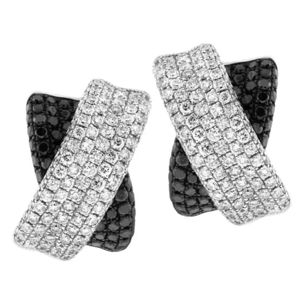 18kt Fancy Huggy Earrings With 476ct Total Black White Diamonds EAR22025 Diamond Source NYC Earrings 18kt Fancy Huggy Earrings With 476ct Total Black White Diamonds EAR22025 Diamond Source NYC Earrings