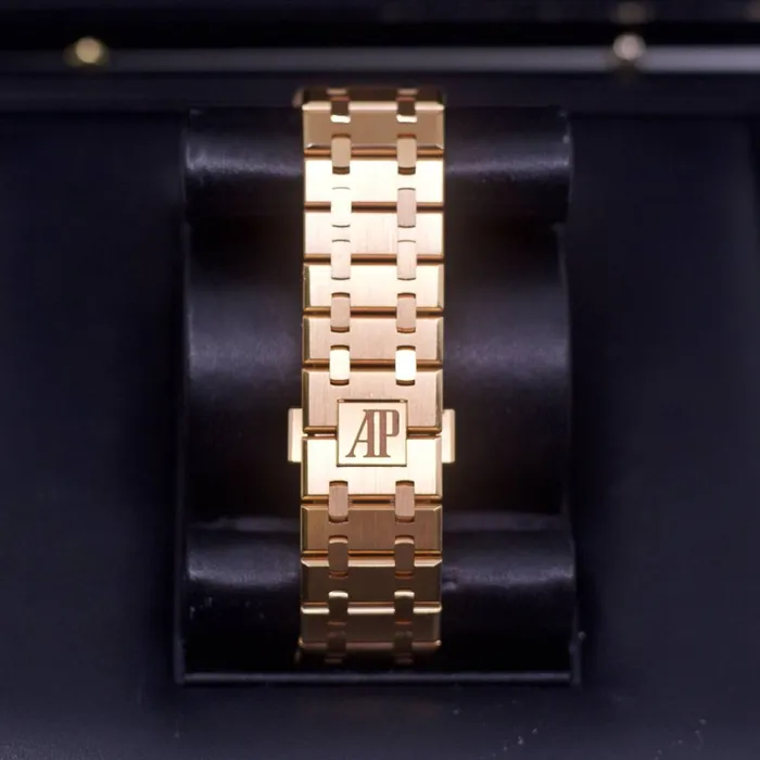 Audemars Piguet Bracelets Audemars Piguet Royal Oak 41mm Mens Watch Ref 15500OROO1220OR01 Black Dial 18K Rose Gold Bracelet