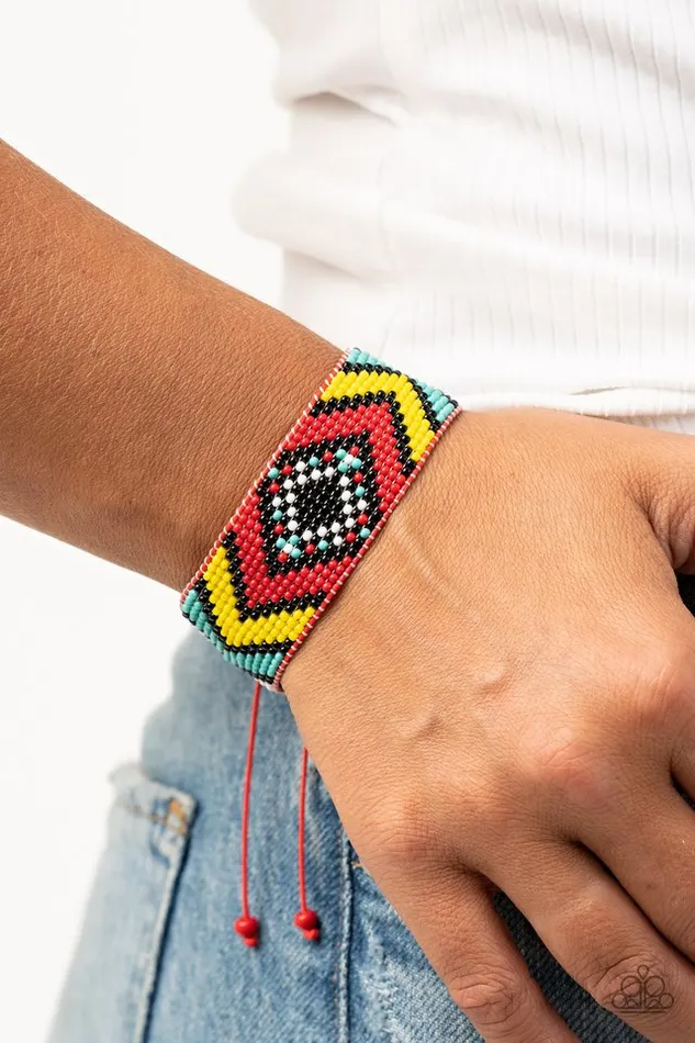 Bracelets Paparazzi Bracelet Desert Dive Red Paparazzi Jewelry