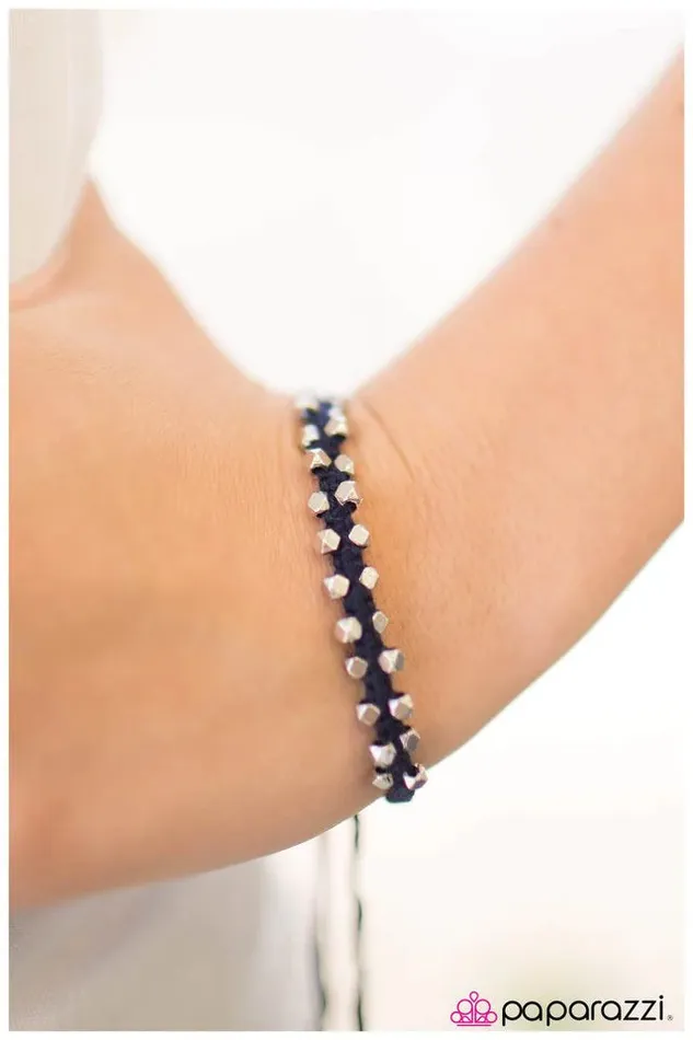 Bracelets Paparazzi Bracelet Never Back Down Blue Paparazzi Jewelry