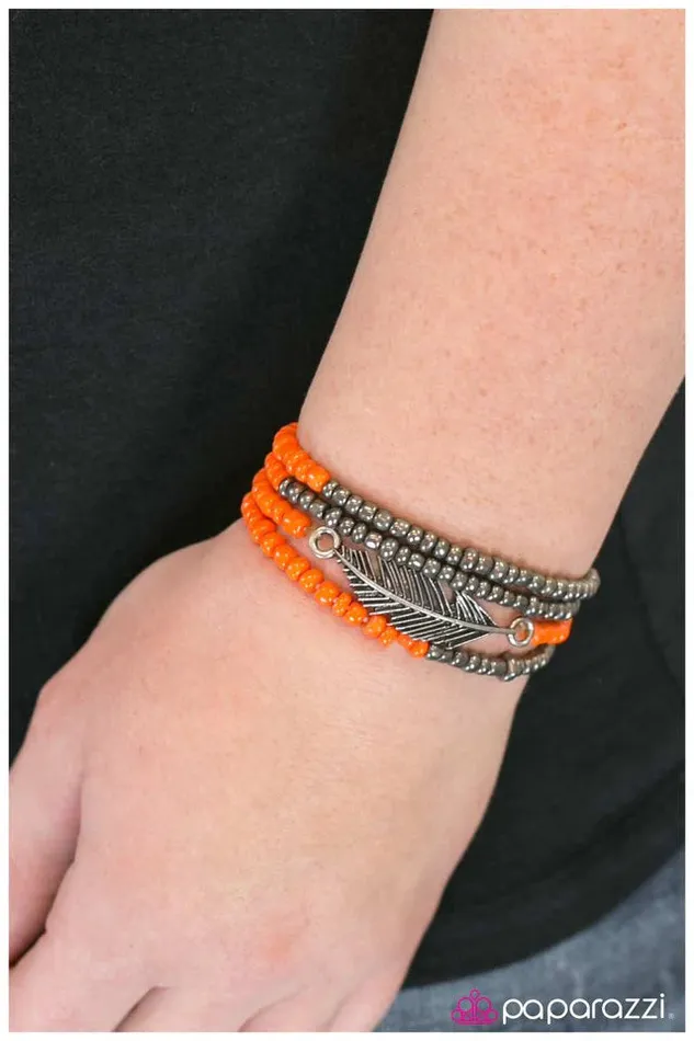Bracelets Paparazzi Jewelry Paparazzi Bracelet Flying First Class Orange