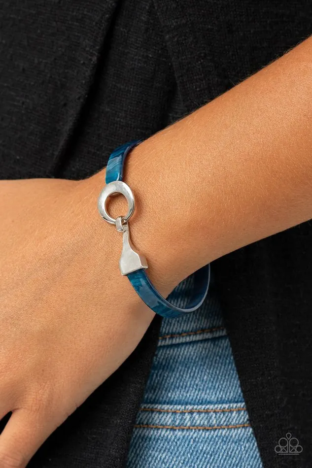 Bracelets Paparazzi Jewelry Paparazzi Bracelet HAUTE Button Topic Blue