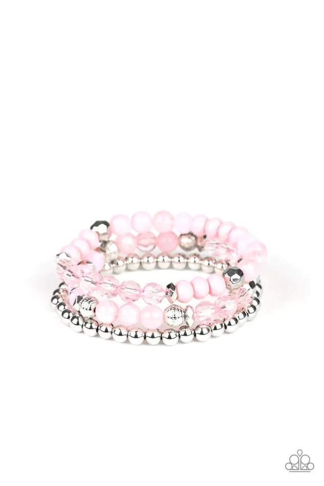 Bracelets Paparazzi Jewelry Paparazzi Bracelet Sugary Shimmer Pink