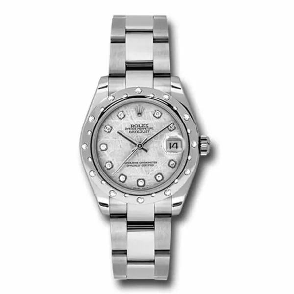 Bracelets Rolex Rolex Datejust 31mm Ref 1783440066 Meteorite Silver Dial Diamond Bezel Stainless Steel Oyster Bracelet Womens Watch