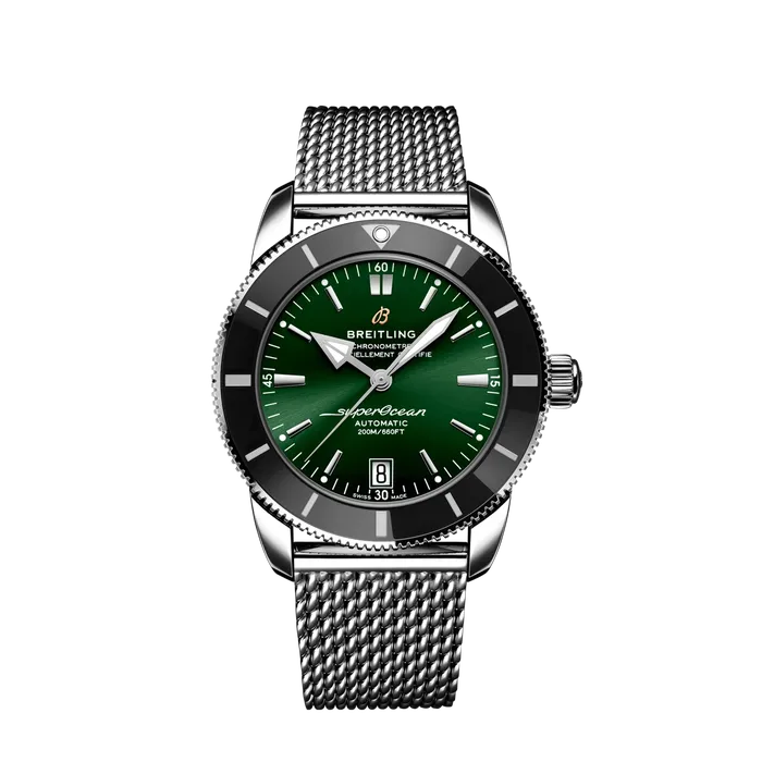 Breitling Superocean Heritage Stainless Steel Green Dial 42mm Automatic Breitling Bracelets