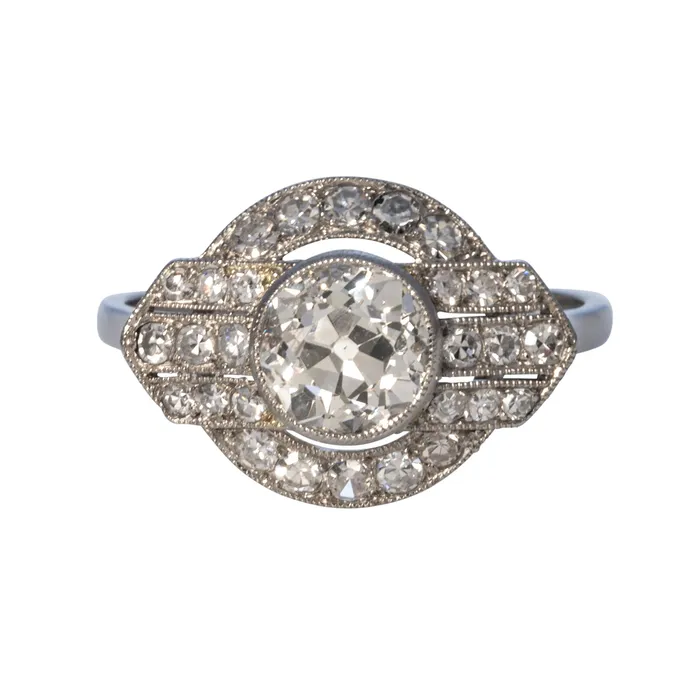 Croghans Rings Art Deco 235ctw Old European Cut Diamond Platinum Ring