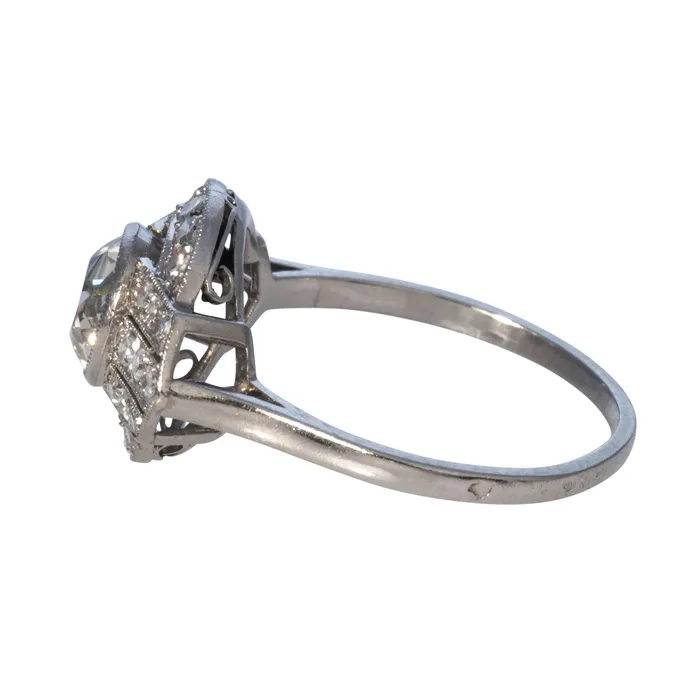 Croghans Rings Art Deco 235ctw Old European Cut Diamond Platinum Ring