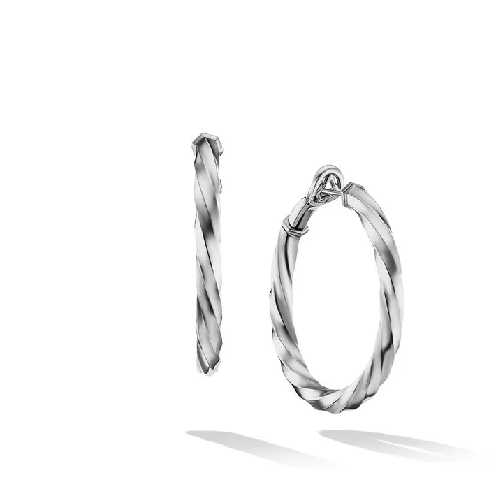 David Yurman 4mm Cable Edge Hoop Earrings David Yurman Earrings