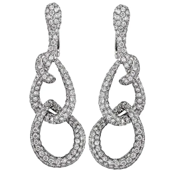 Diamond Source NYC Beautiful 18K white gold micro pave diamond earrings EAR4563230 Earrings