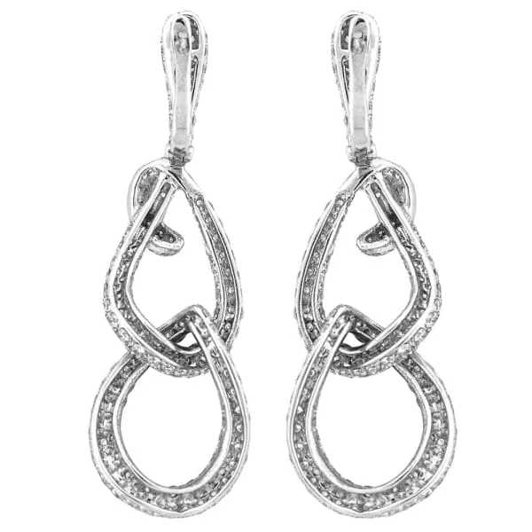 Diamond Source NYC Beautiful 18K white gold micro pave diamond earrings EAR4563230 Earrings