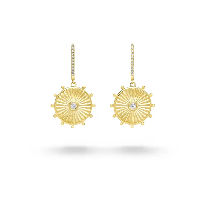 Doves Earrings Doves 18K Yellow Gold Diamond Earrings in Satin Finish