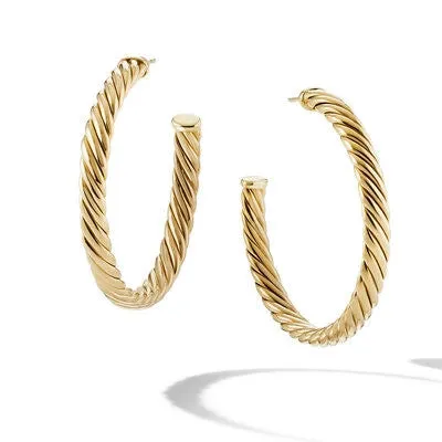 Earrings David Yurman Sculpted Cable Hoop Earrings David Yurman