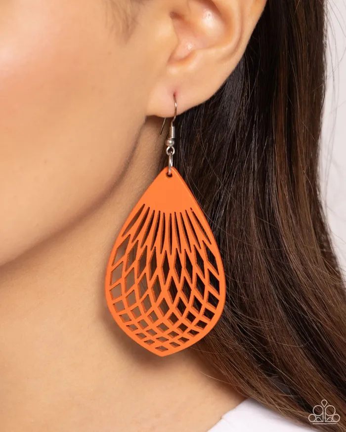 Earrings Paparazzi Earring Caribbean Coral Orange Paparazzi Jewelry