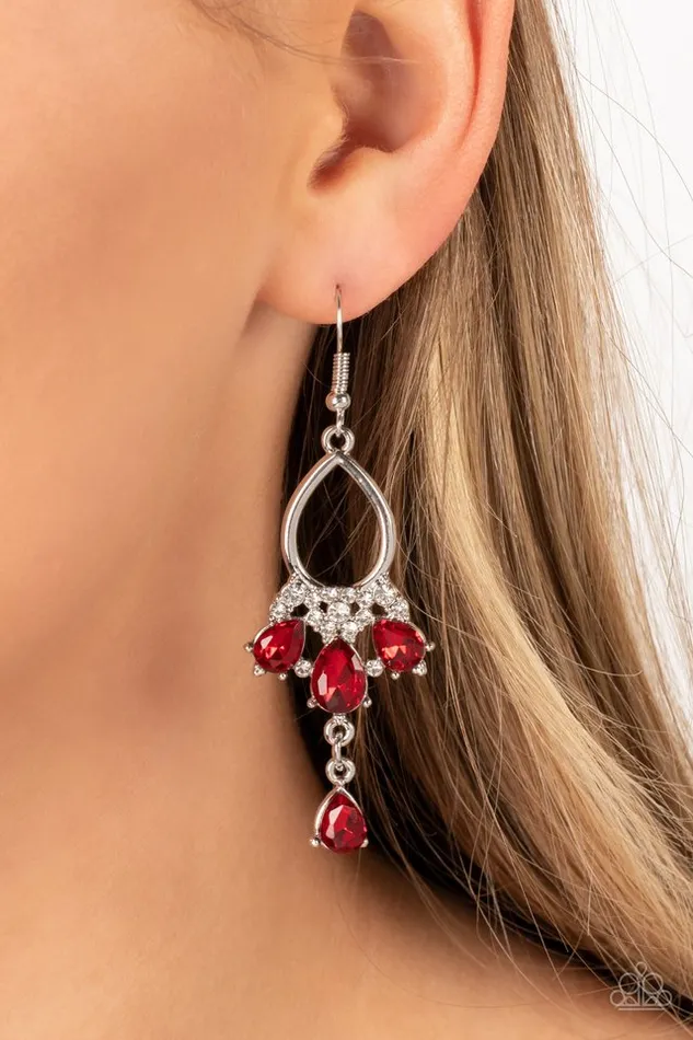 Earrings Paparazzi Earring Coming in Clutch Red Paparazzi Jewelry
