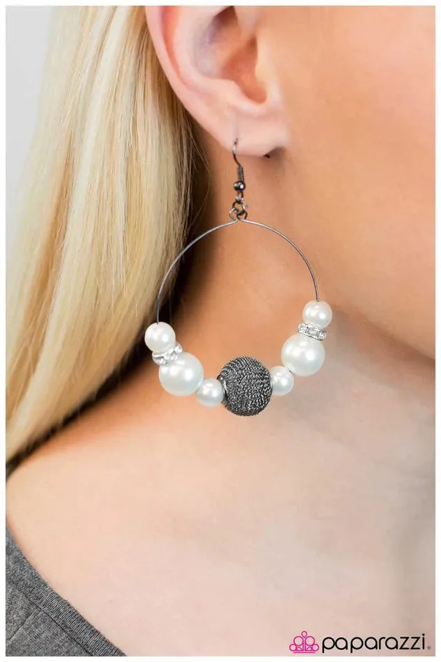 Earrings Paparazzi Earring The World Is My Stage White Paparazzi Jewelry